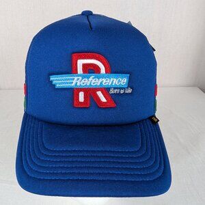 Reference Co Snapback Trucker Hat Born to Win Racing Stripe Adjustable NEW NWT